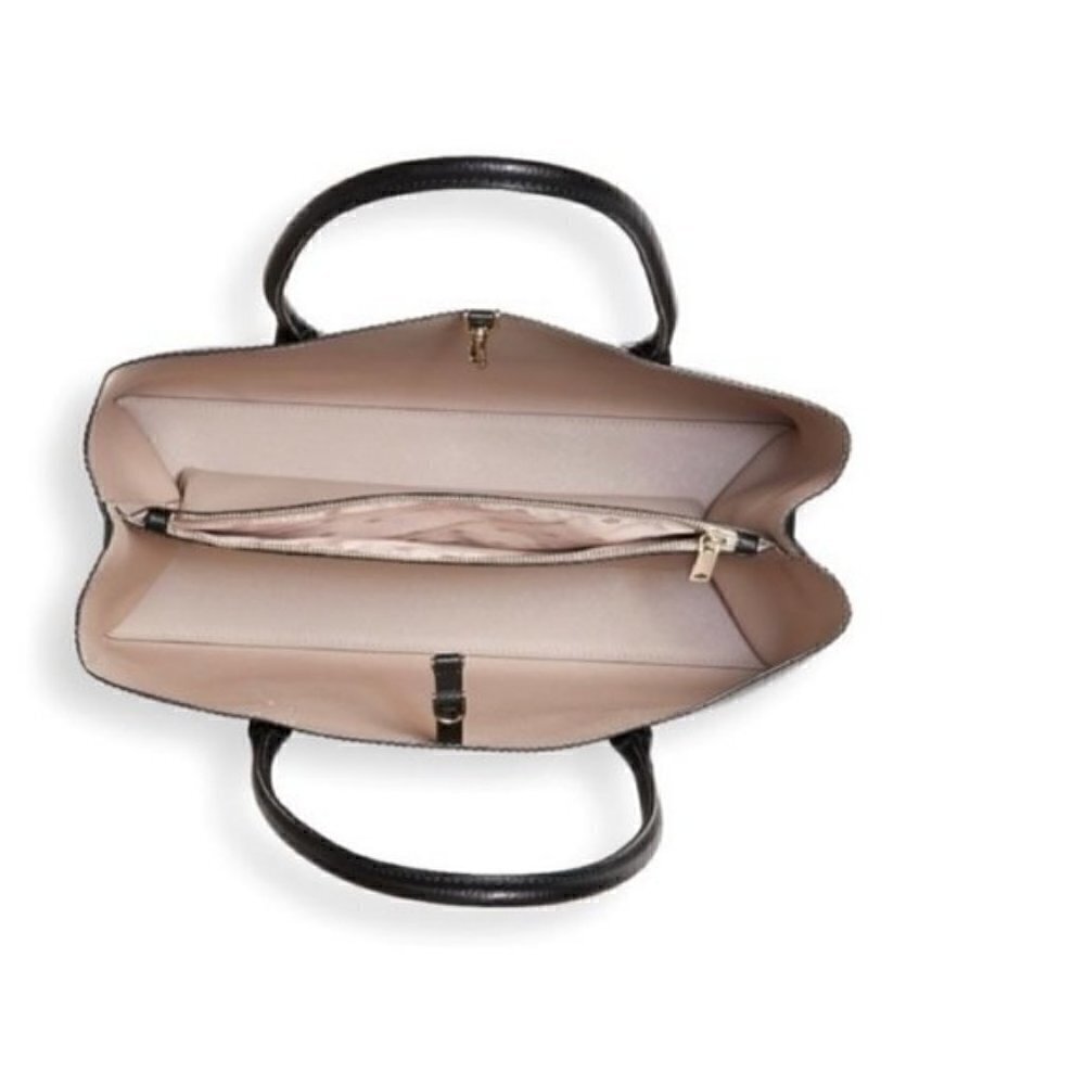 BNWT Kate Spade Eva Refined Black Leather Triple Compartment Tote - Picture 11 of 12